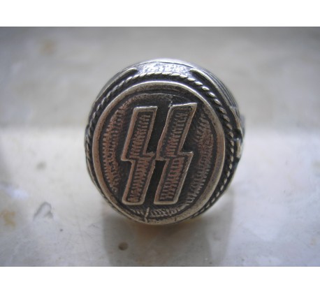 WW2 Third Reich Nazi Germany Waffen SS Runes War Silver Ring.