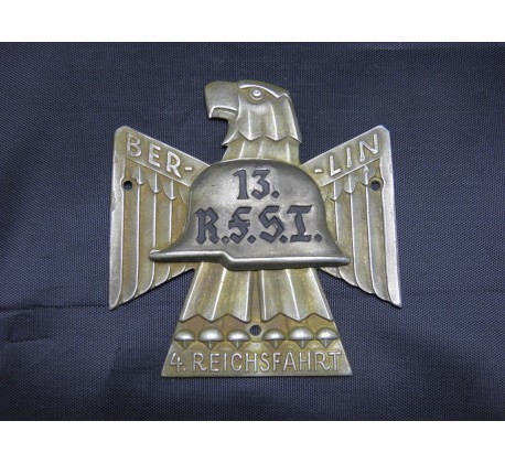 WW2 Third Reich Nazi Germany Plaque the 13 RFST (Reichsfrontsoldatentag) Berlin.