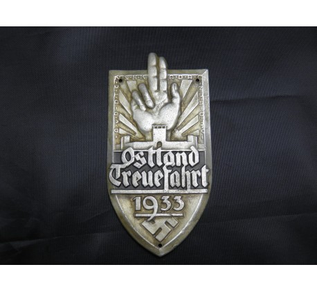1933 Third Reich Nazi Germany  Ostland Plaque  AvD  DTC  NSKK  ADAC  NDA  DMV  Ostland Treuefahrt 1933.